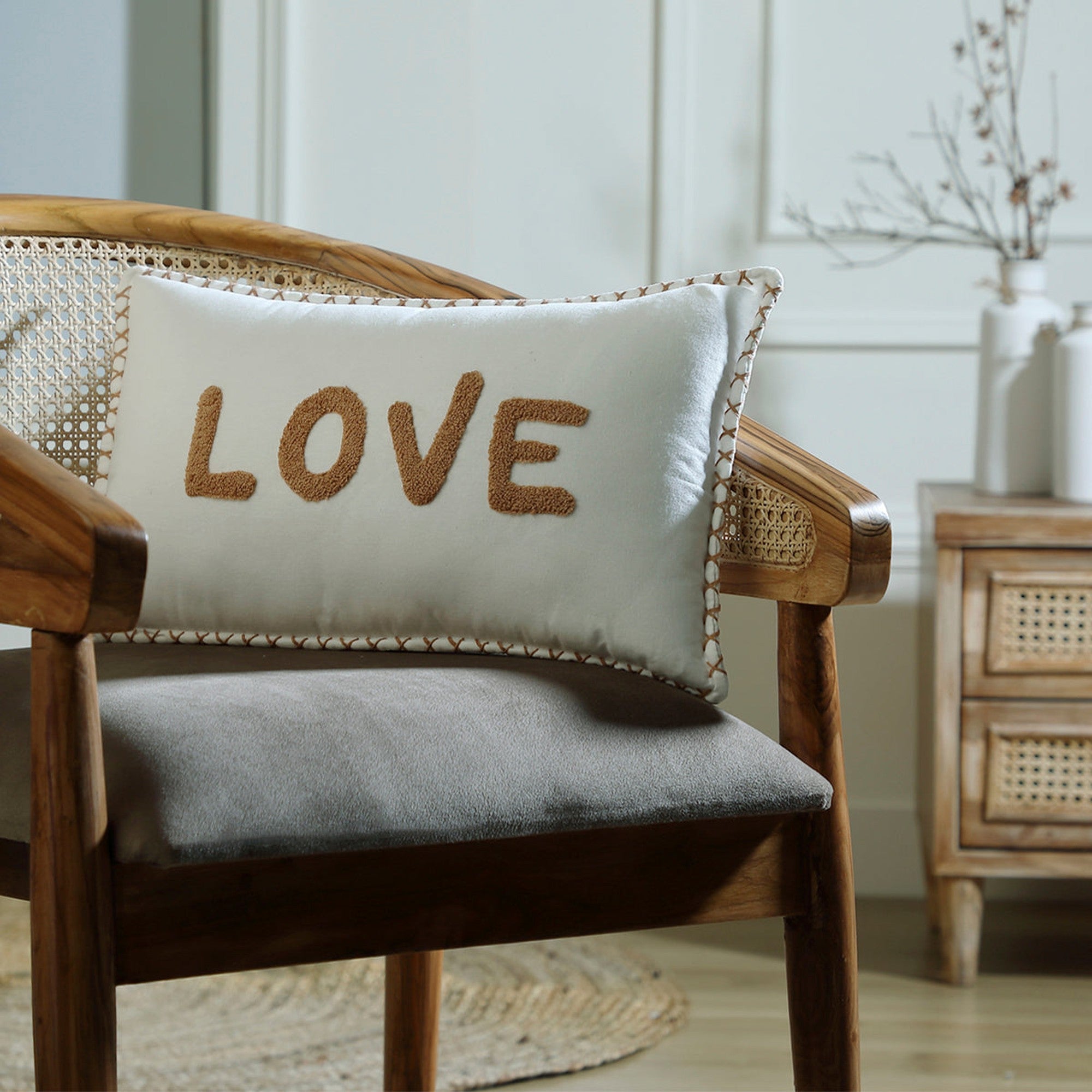 Housse De Coussin Toile De Coton 50X30 Xlove Terre De Sienne