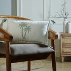 Oasis - Coussin - Toile De Coton - Bleu Glacier