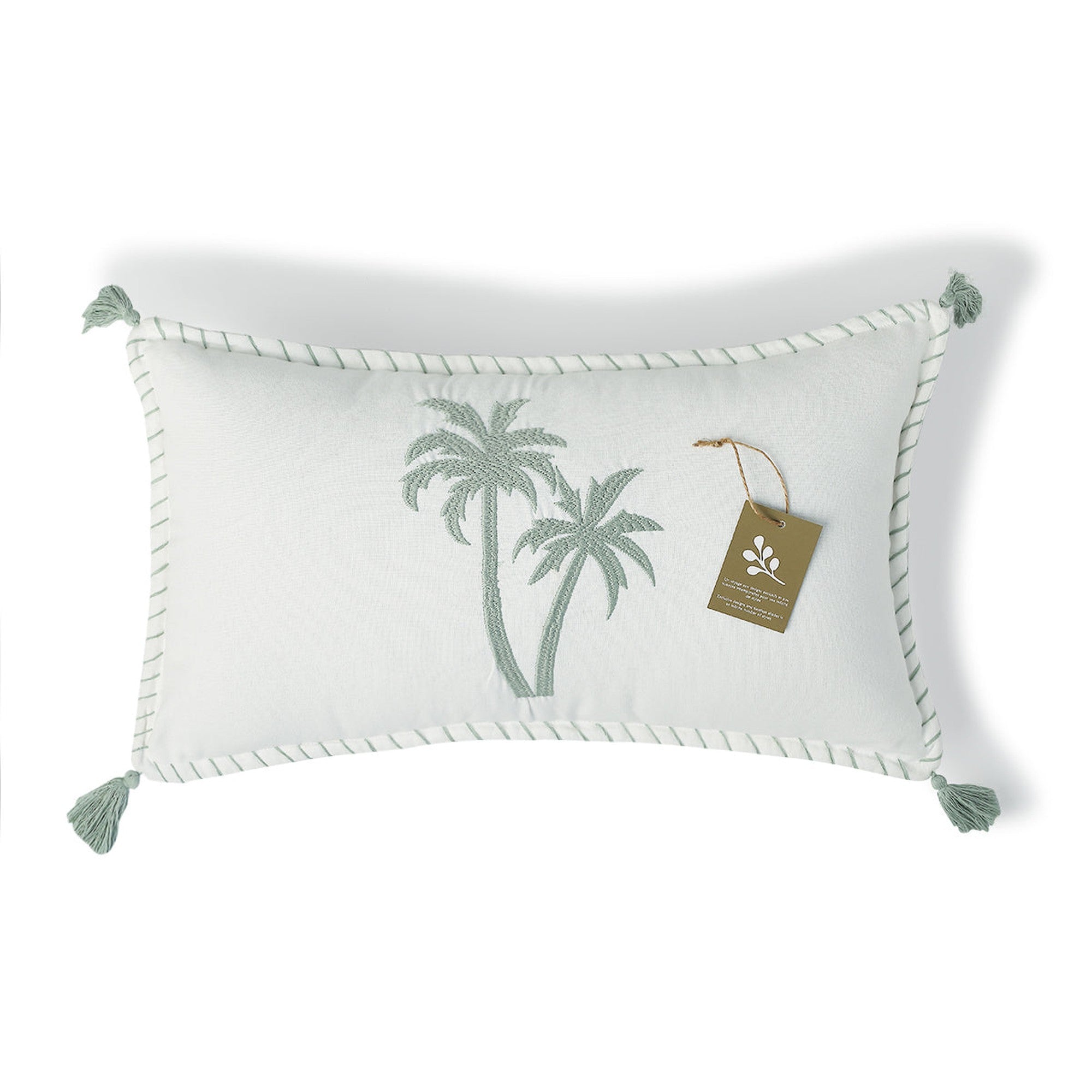 Oasis - Coussin - Toile De Coton - Bleu Glacier