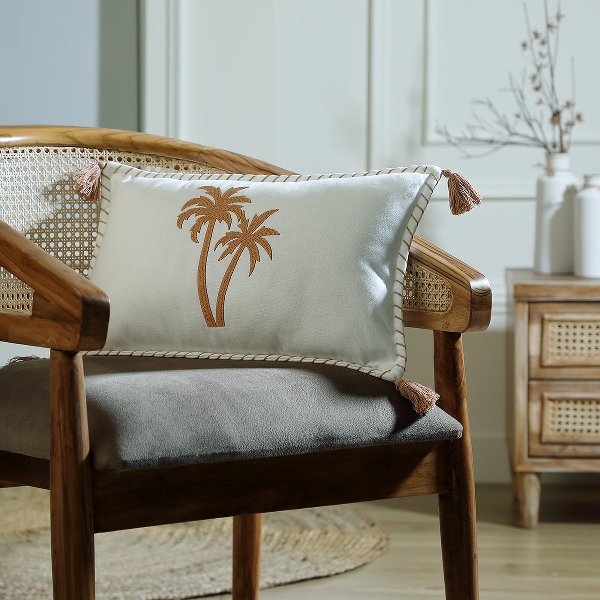 Oasis - Coussin - Toile De Coton - Terre De Sienne
