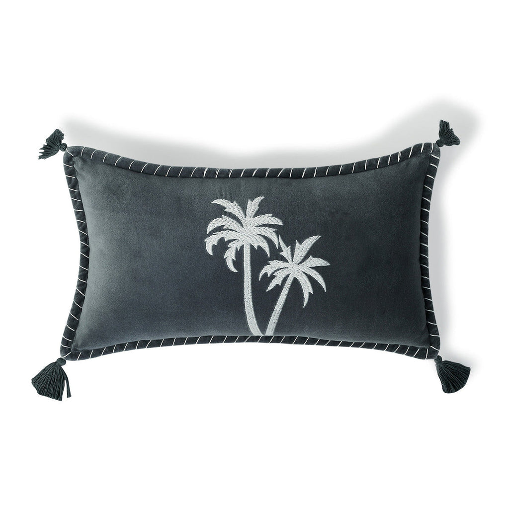 Oasis Velours - Coussin - Velours De Coton - Bleu Orage