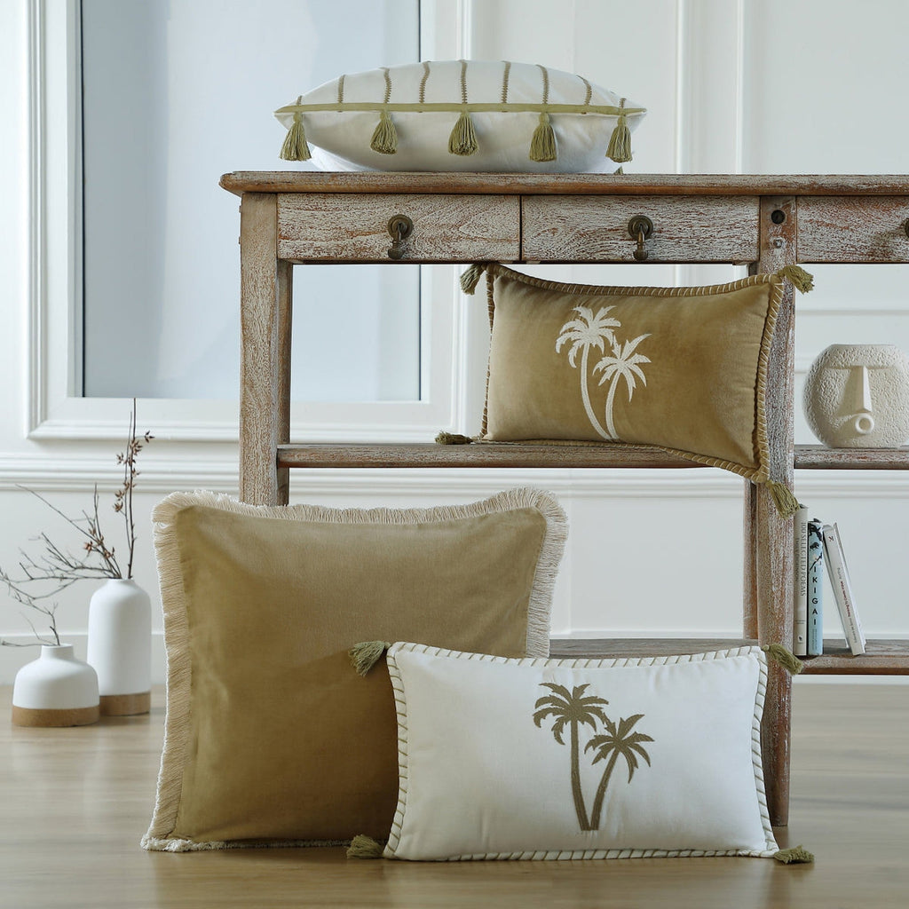 Oasis Velours - Coussin - Velours De Coton - Sable