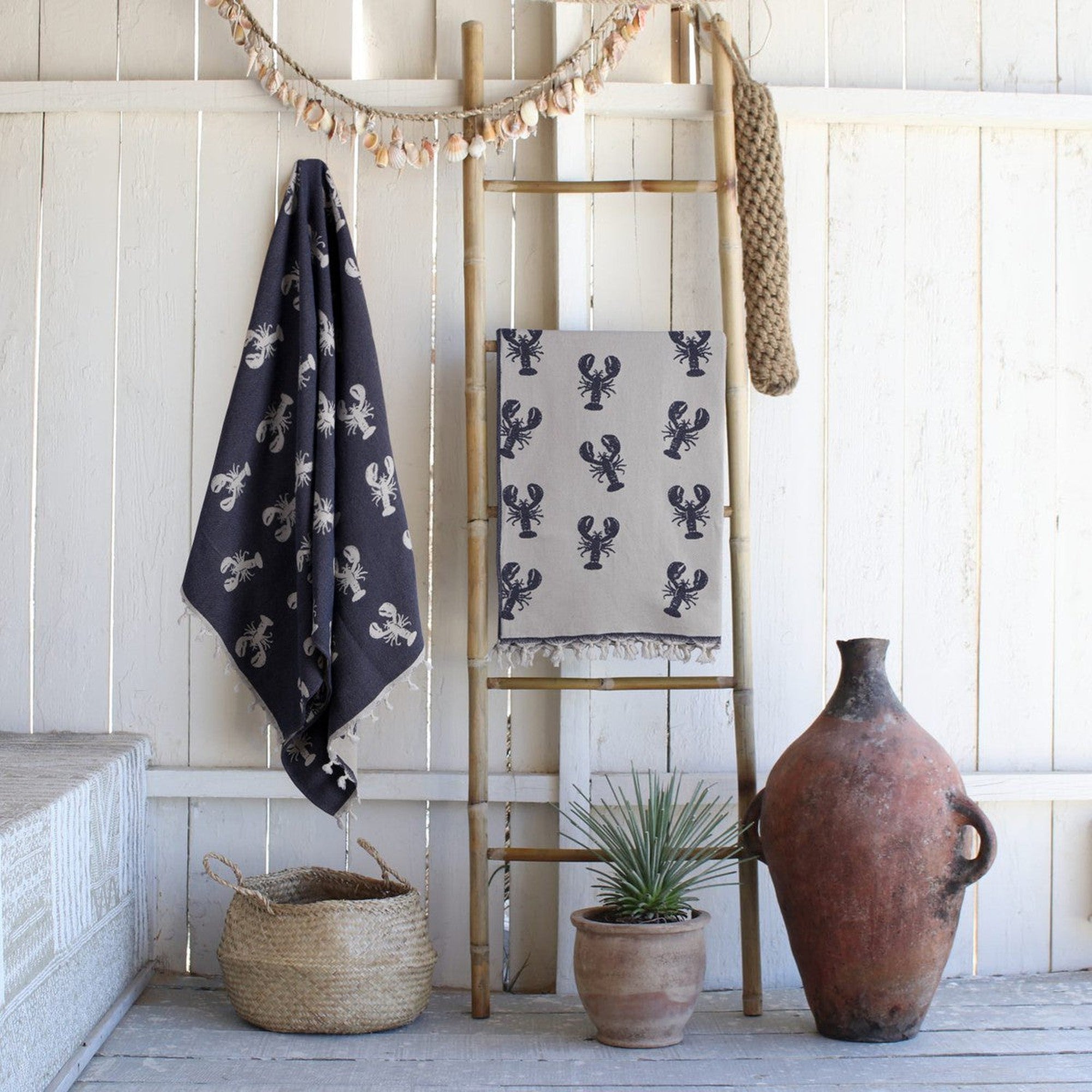 Homard - Fouta Jacquard - Bleu Marine