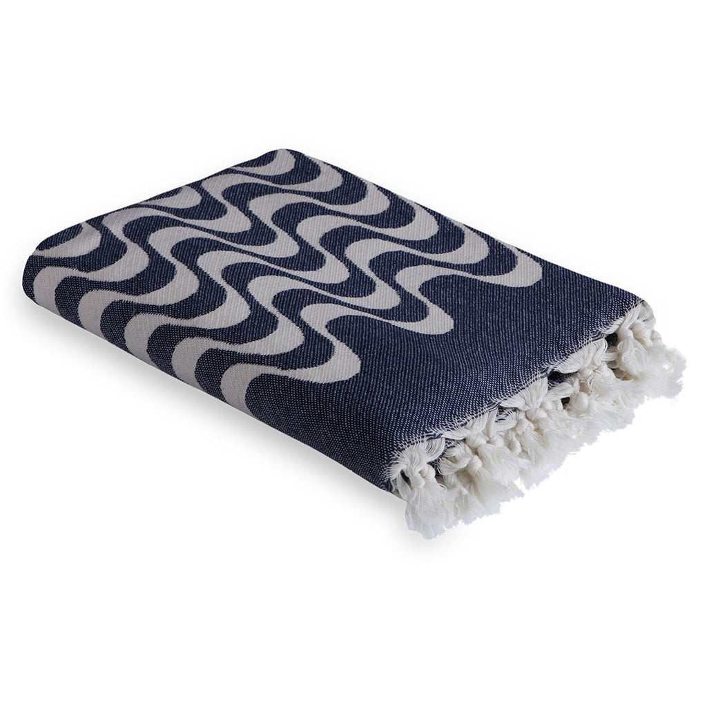 Cabana - Fouta Jacquard - Bleu Marine