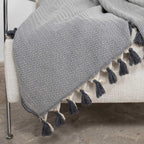 Megeve - Plaid - Coton - Gris Moyen