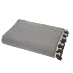 Megeve - Plaid - Coton - Gris Moyen