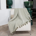 Megeve - Plaid - Coton - Vert Olive