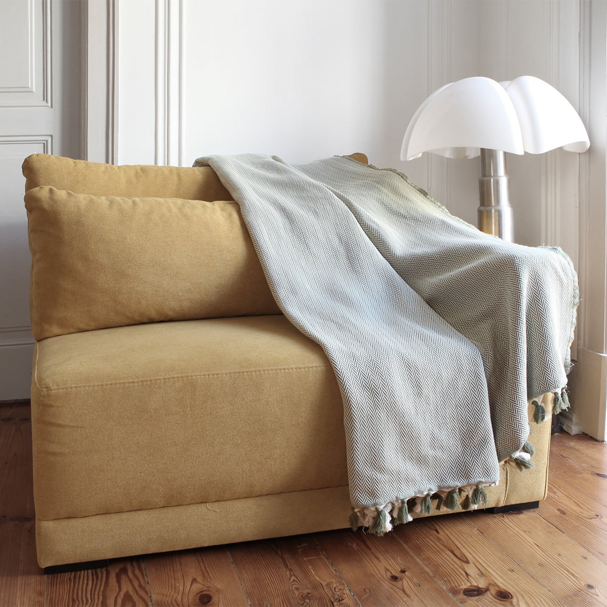 Megeve - Plaid - Coton - Vert Olive