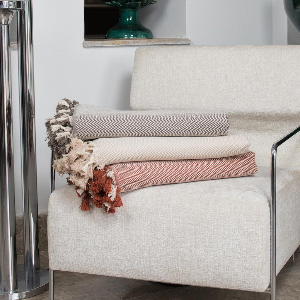 Megeve - Plaid - Coton - Rouge Tomette