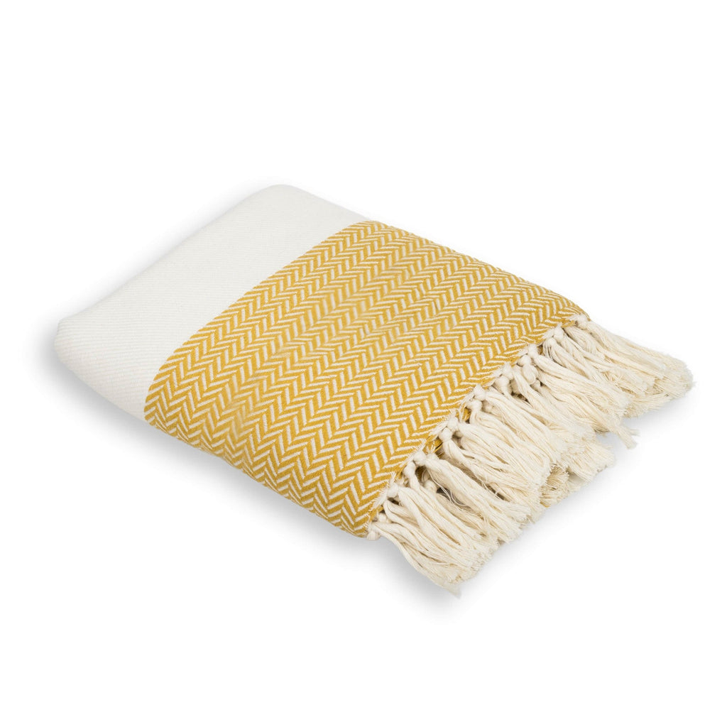 Liv - Plaid - Coton - Jaune Moutarde