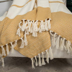 Liv - Plaid - Coton - Jaune Moutarde