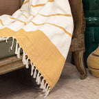 Liv - Plaid - Coton - Jaune Moutarde