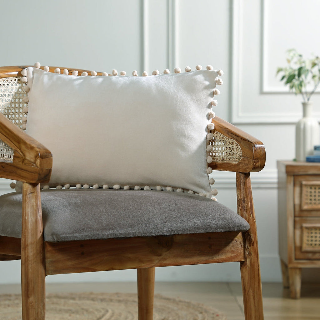 Velvet - Housse De Coussin - Velours De Coton - Craie