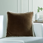 Riva - Housse De Coussin - Velours De Coton - Brun Chêne