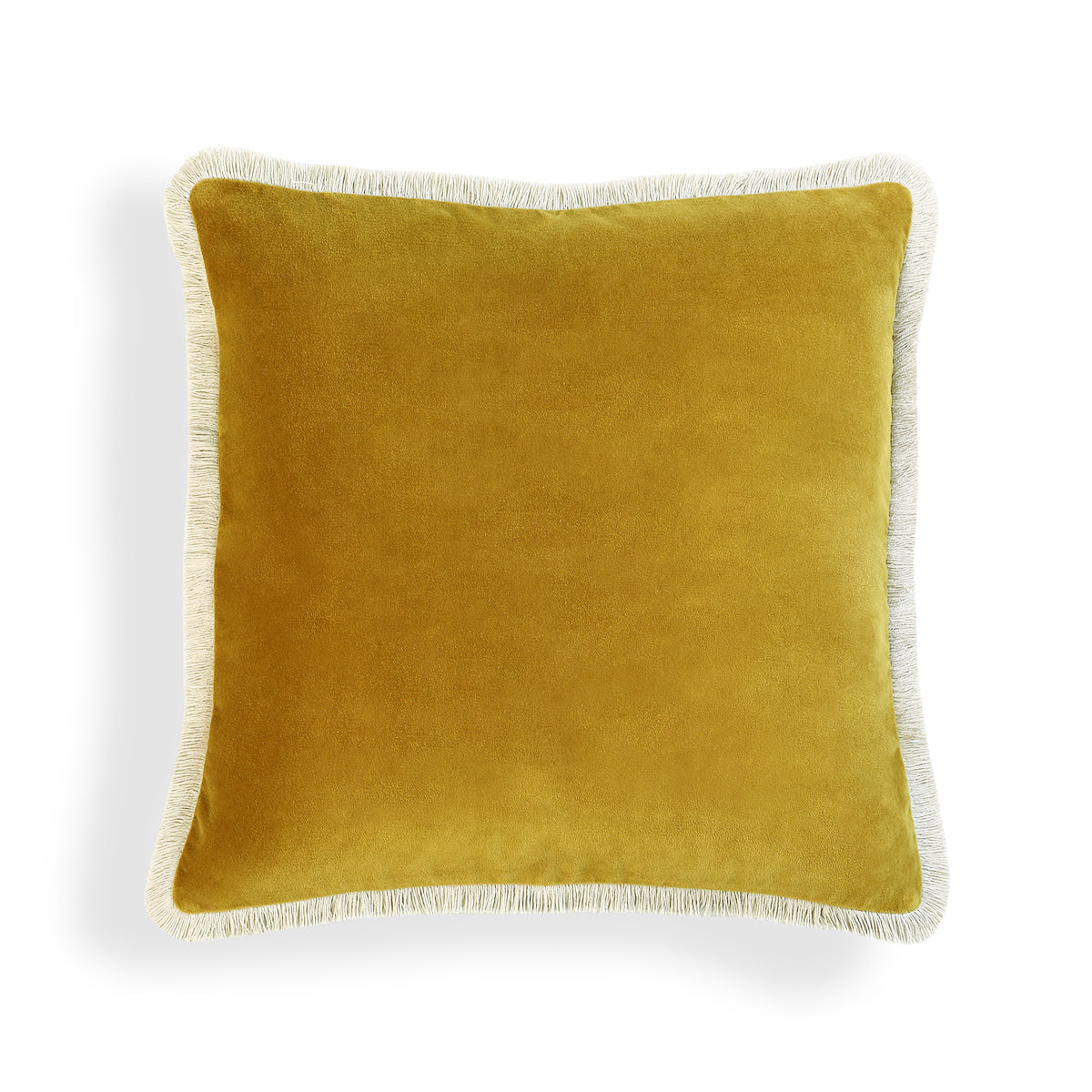 Riva - Coussin - Velours De Coton - Jaune Moutarde