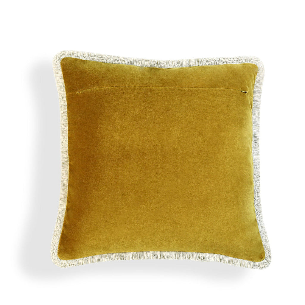 Riva - Coussin - Velours De Coton - Jaune Moutarde
