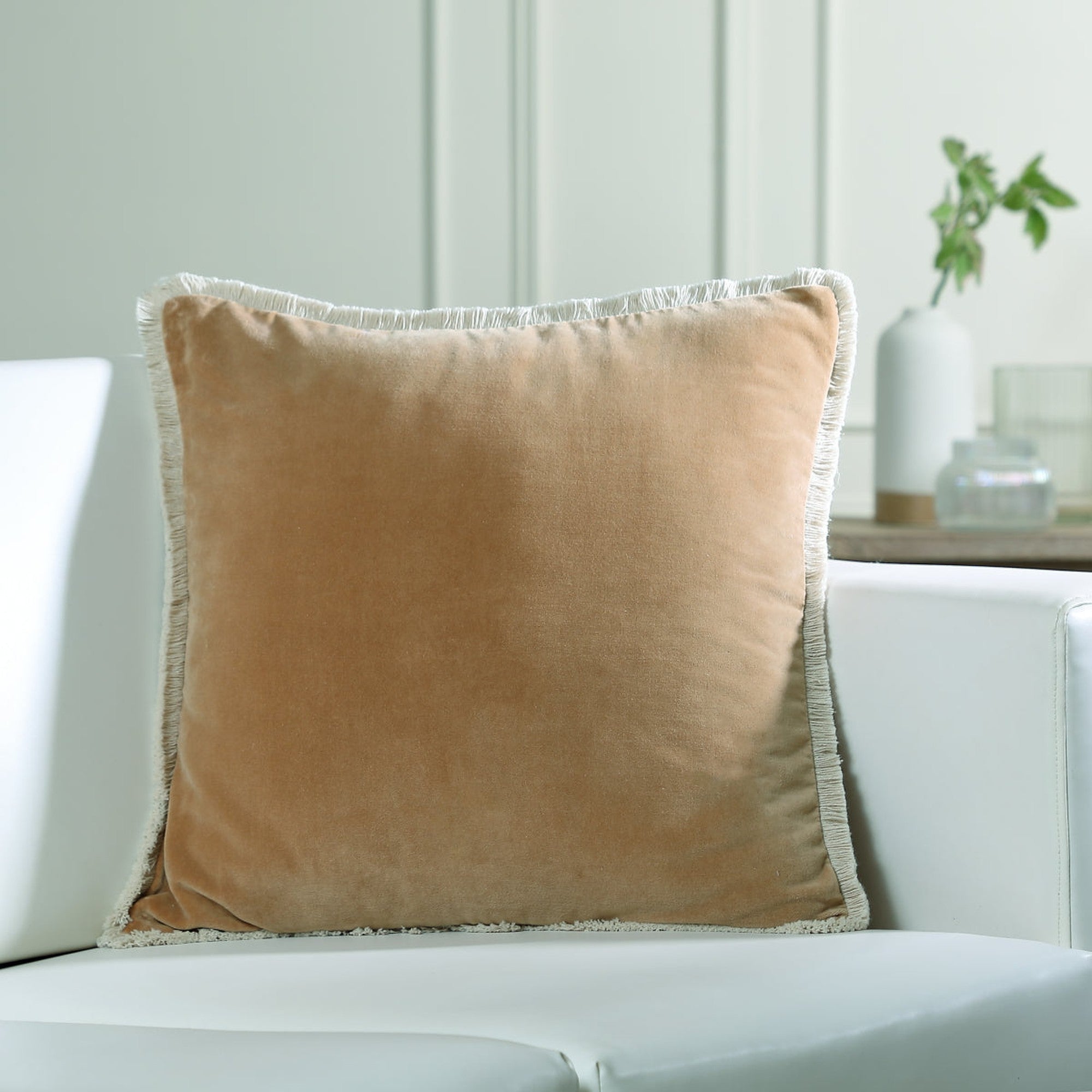 Riva - Coussin - Velours De Coton - Camel