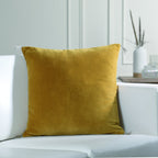 Danube - Coussin - Velours De Coton - Jaune Moutarde