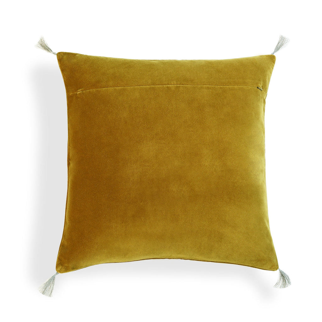 Danube - Coussin - Velours De Coton - Jaune Moutarde