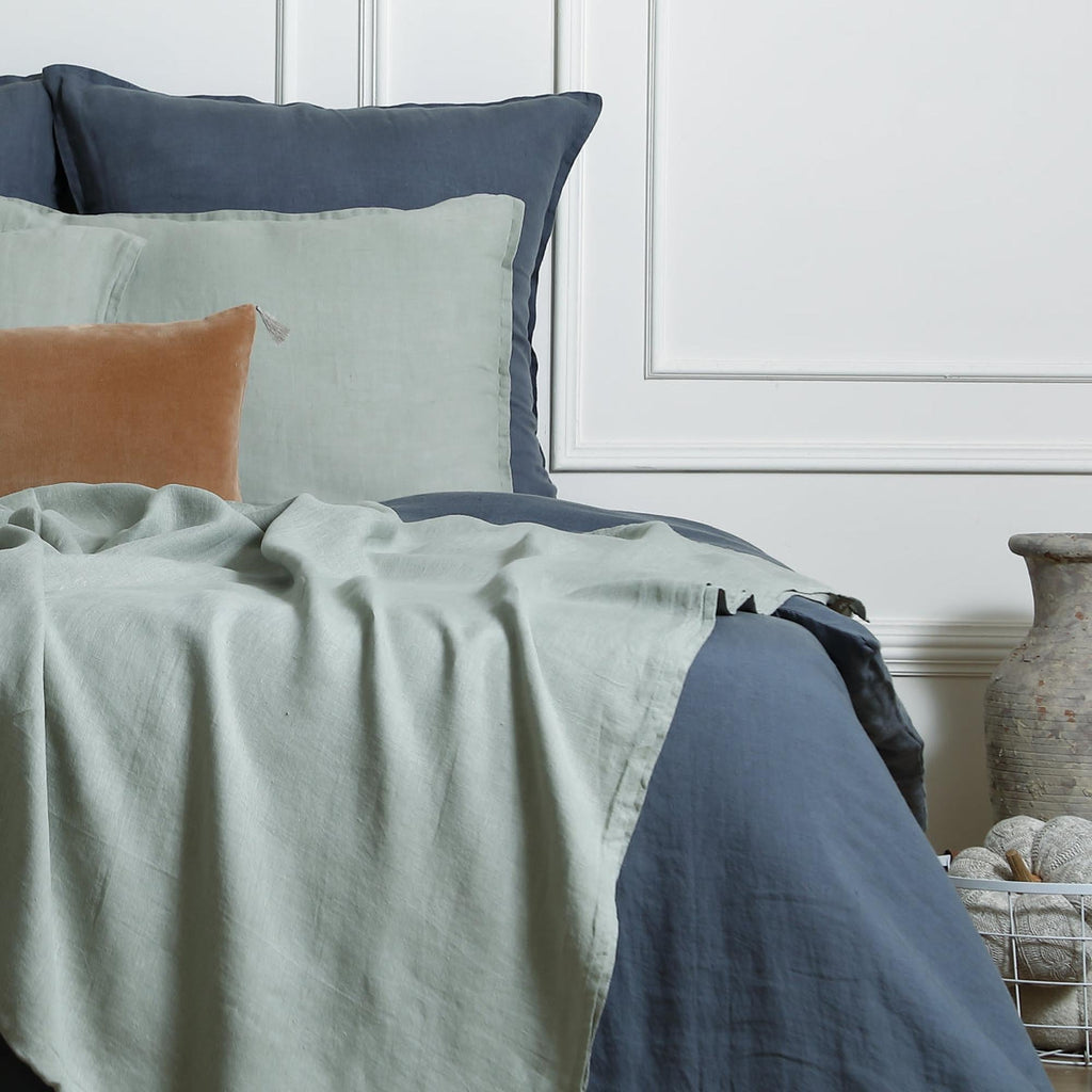 Camille - Bedspread - Washed Linen - Celadon Green