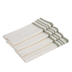 Mahdia - Lot De 4 Serviettes De Table - Blanc/Vert Olive