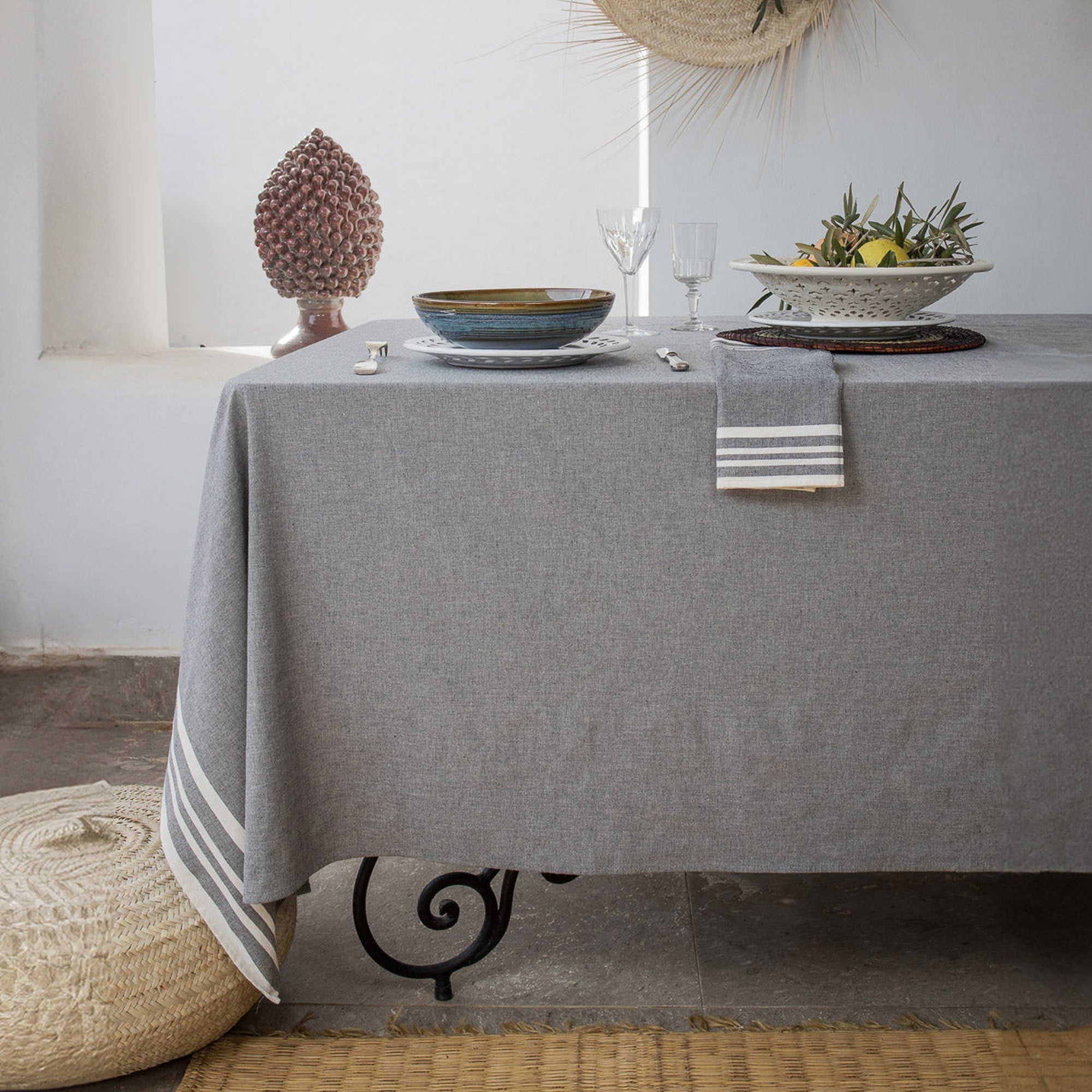 Mahdia - Nappe - Coton - Gris Moyen