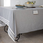 Mahdia - Nappe + 4 Serviettes - Gris Moyen
