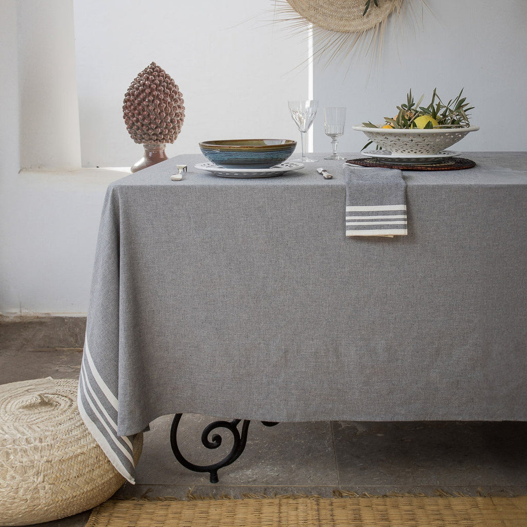 Mahdia - Parure De Table - Coton - Gris Moyen