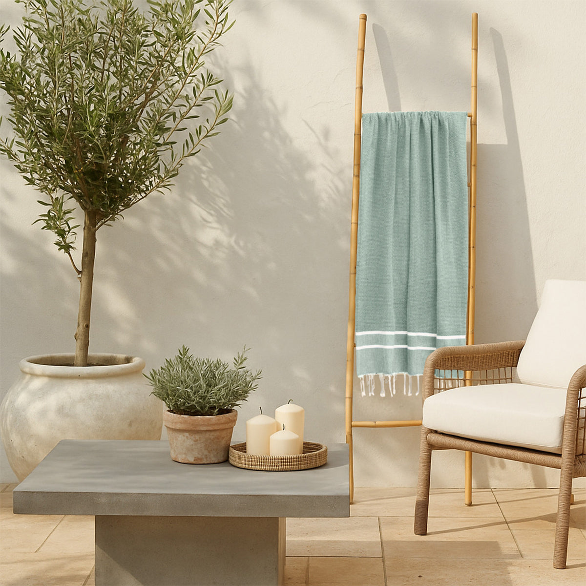 Sienna - Fouta Jacquard - Vert Jade