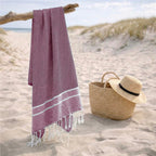 Sienna - Fouta Jacquard - Rouge Bordeaux