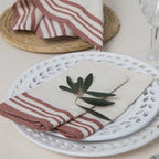 Juego De 4 Servilletas De Mesa Guetary - Lino Beige / Rojo Tomette - Algodón