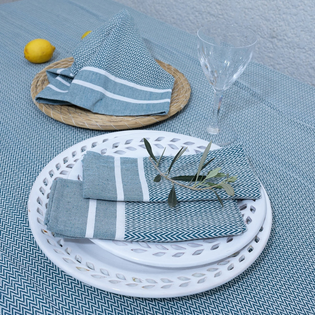 Set de 4 Servilletas Sienna - Azul Petróleo - Algodón