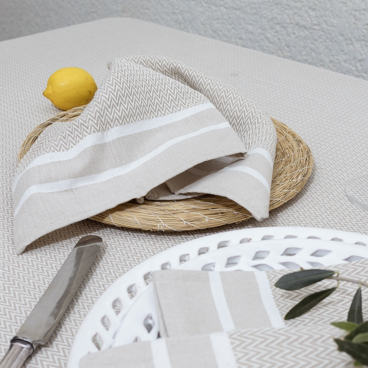 Sienna - Lot De 4 Serviettes De Table - Beige