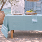 Sienna - Nappe + 4 Serviettes - Bleu Pétrole