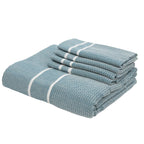 Sienna - Nappe + 4 Serviettes - Bleu Pétrole