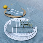 Sienna - Nappe + 4 Serviettes - Bleu Pétrole