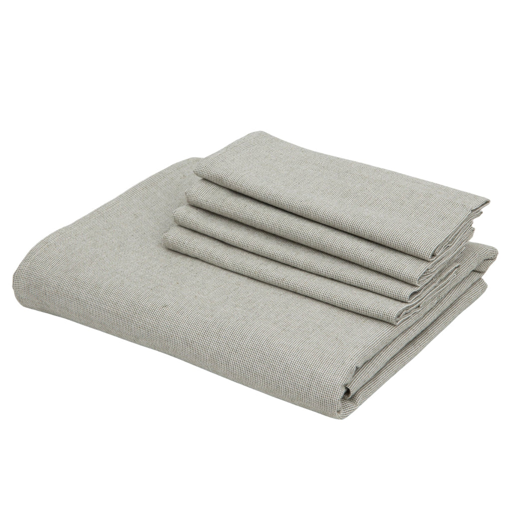 Colette - Nappe + 4 Serviettes - Vert Olive