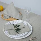 Colette - Nappe + 4 Serviettes - Vert Olive