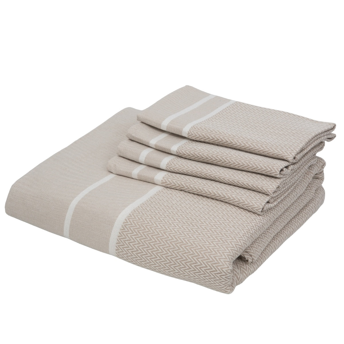 Sienna - Nappe + 4 Serviettes - Beige