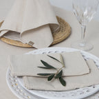 Colette - Nappe + 8 Serviettes - Taupe Clair