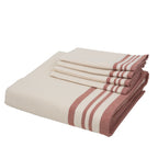 Guetary - Mantel + 8 Servilletas - Lino Beige/Rojo Tomette