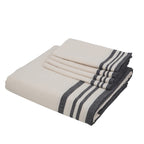 Guetary - Nappe + 8 Serviettes - Beige Lin/Noir