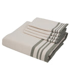 Guetary - Nappe + 10 Serviettes - Beige Lin/Vert Olive