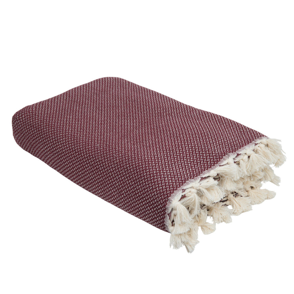 Zermatt - Plaid - Coton - Rouge Bordeaux
