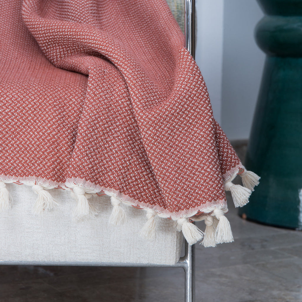 Zermatt - Plaid - Coton - Rouge Tomette