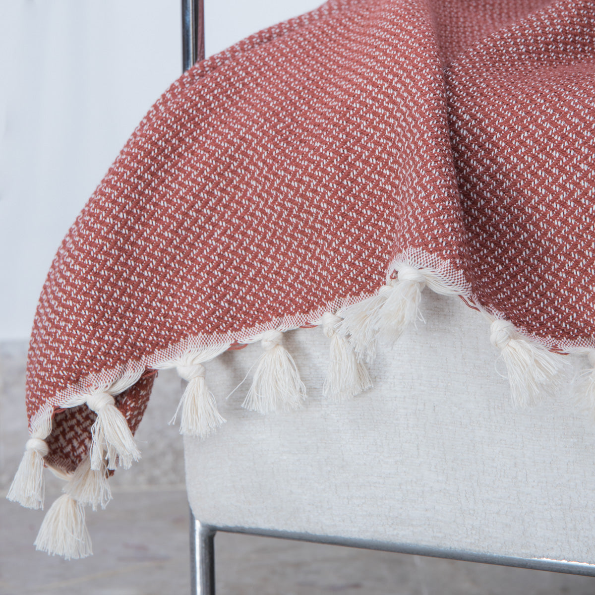 Zermatt - Plaid - Coton - Rouge Tomette