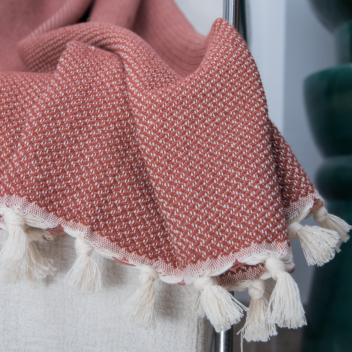Zermatt - Plaid - Coton - Rouge Tomette
