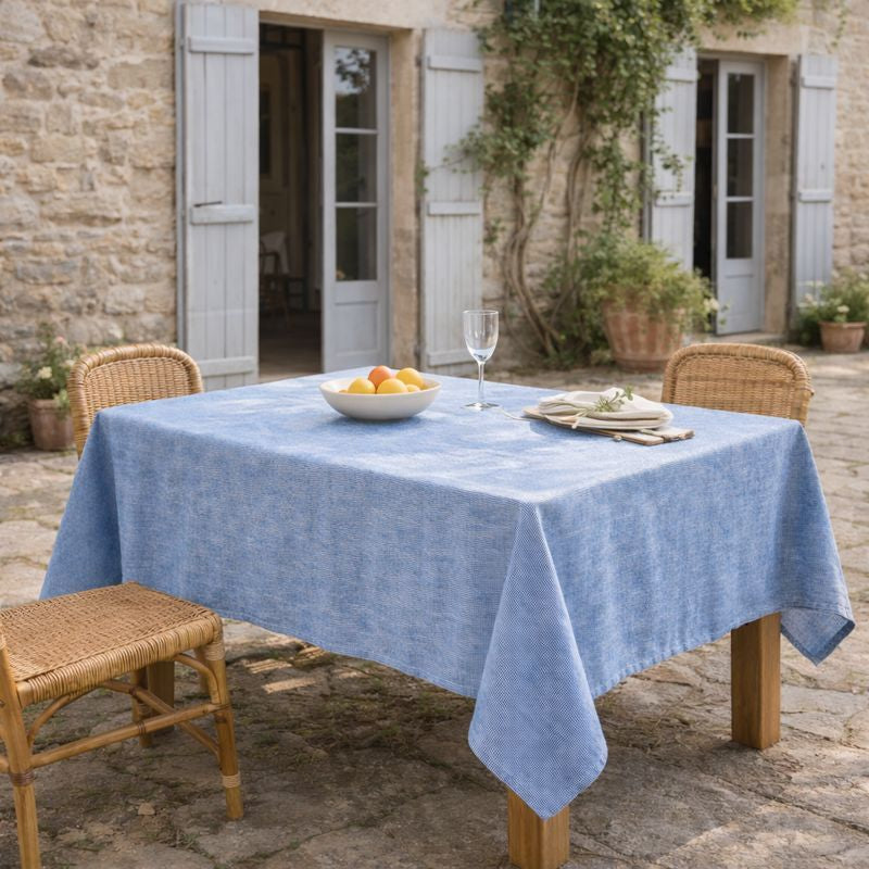 Colette - Parure De Table - Coton - Bleu Grec