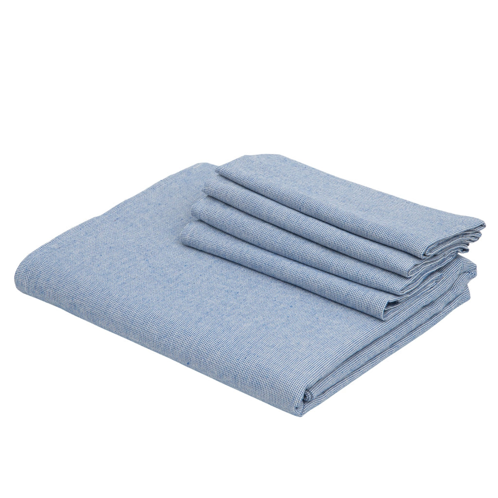 Colette - Nappe + 8 Serviettes - Bleu Grec