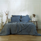 Carla - Cotton Gauze Bedding Set - Storm Blue